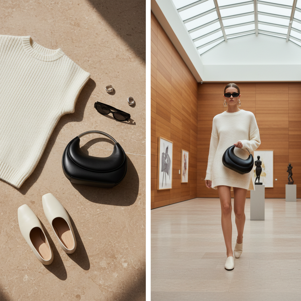 Quiet luxury fashion diptych