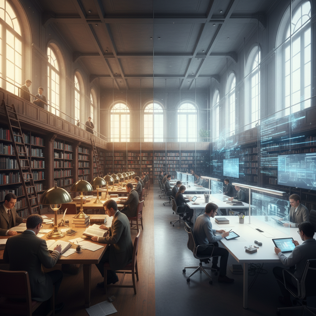 Two eras blended in one library