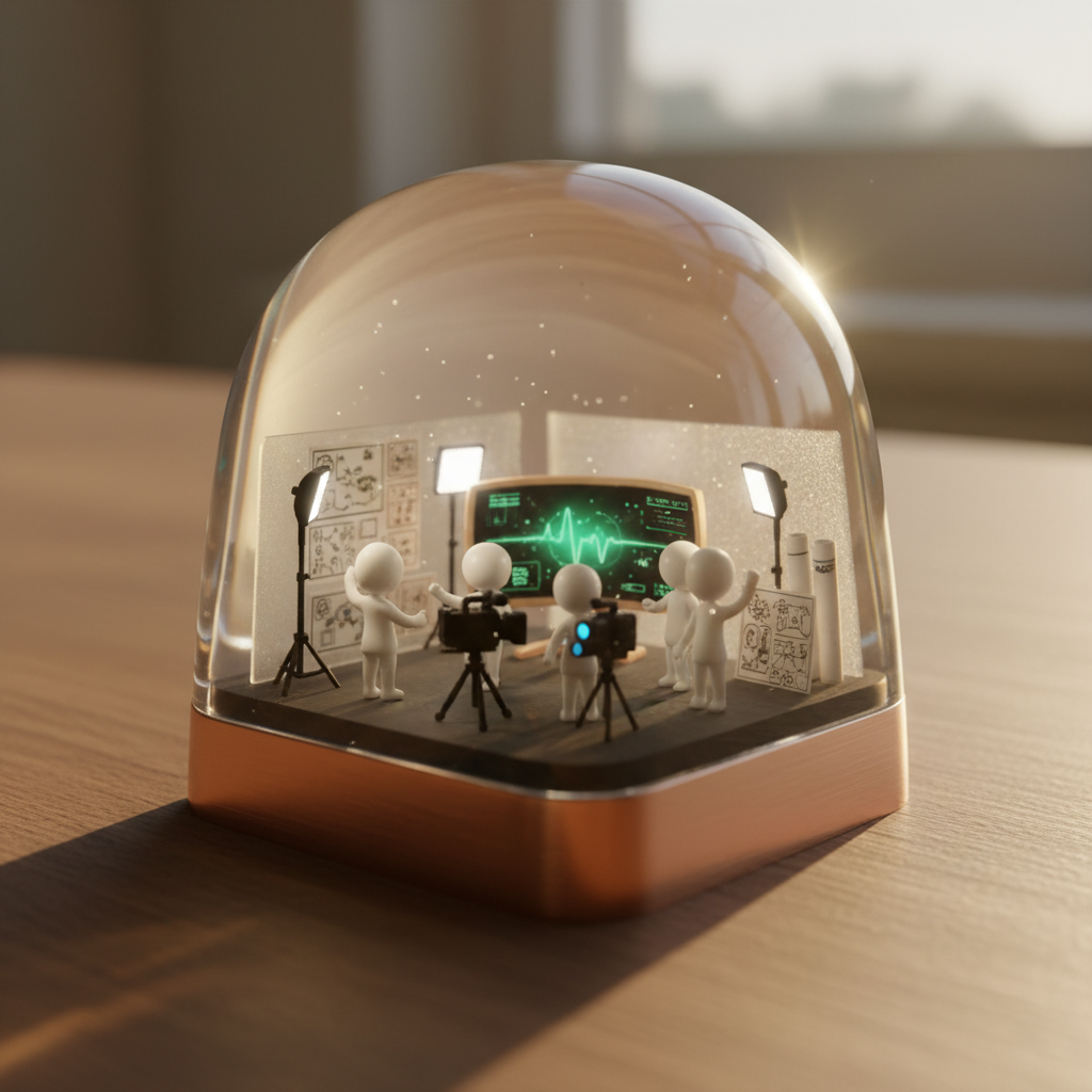 Create a cinematic macro photograph of a miniature...