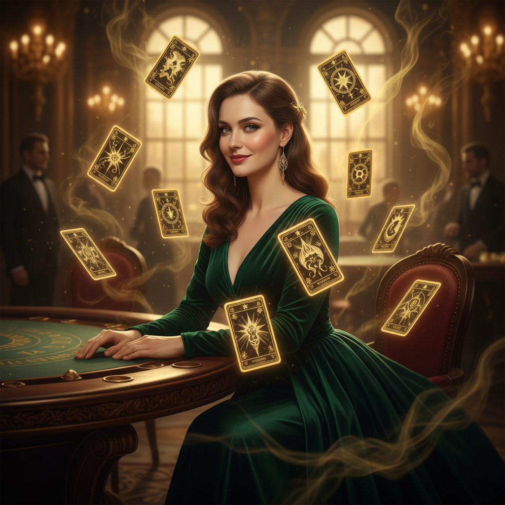 Photorealistic fantasy-noir portrait of an adult w...