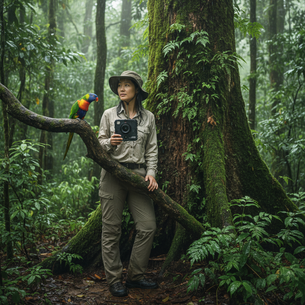 Ultra-realistic cinematic wildlife portrait of a s...