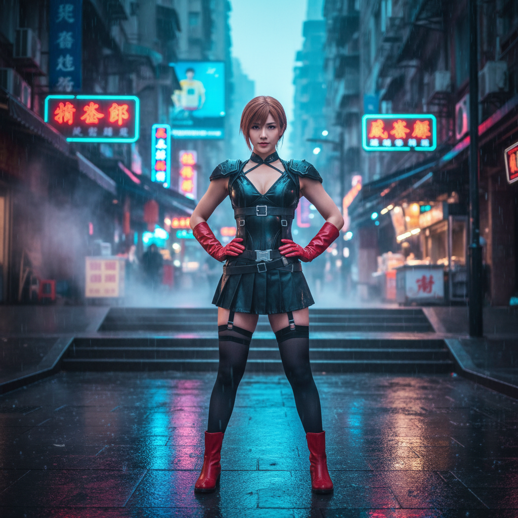Ultra-realistic cosplay portrait of a solo adult C...