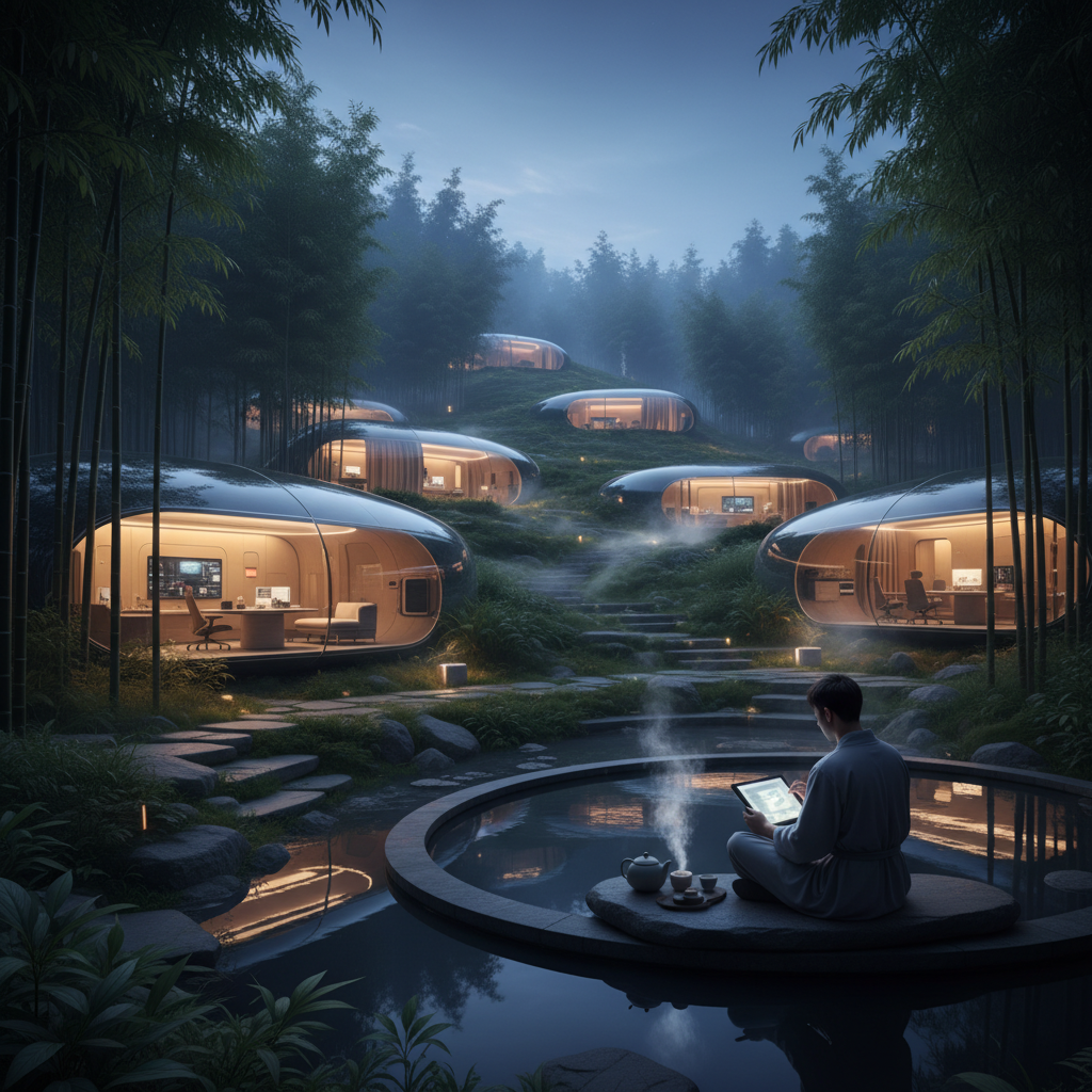 Create a cinematic architectural travel image of a...
