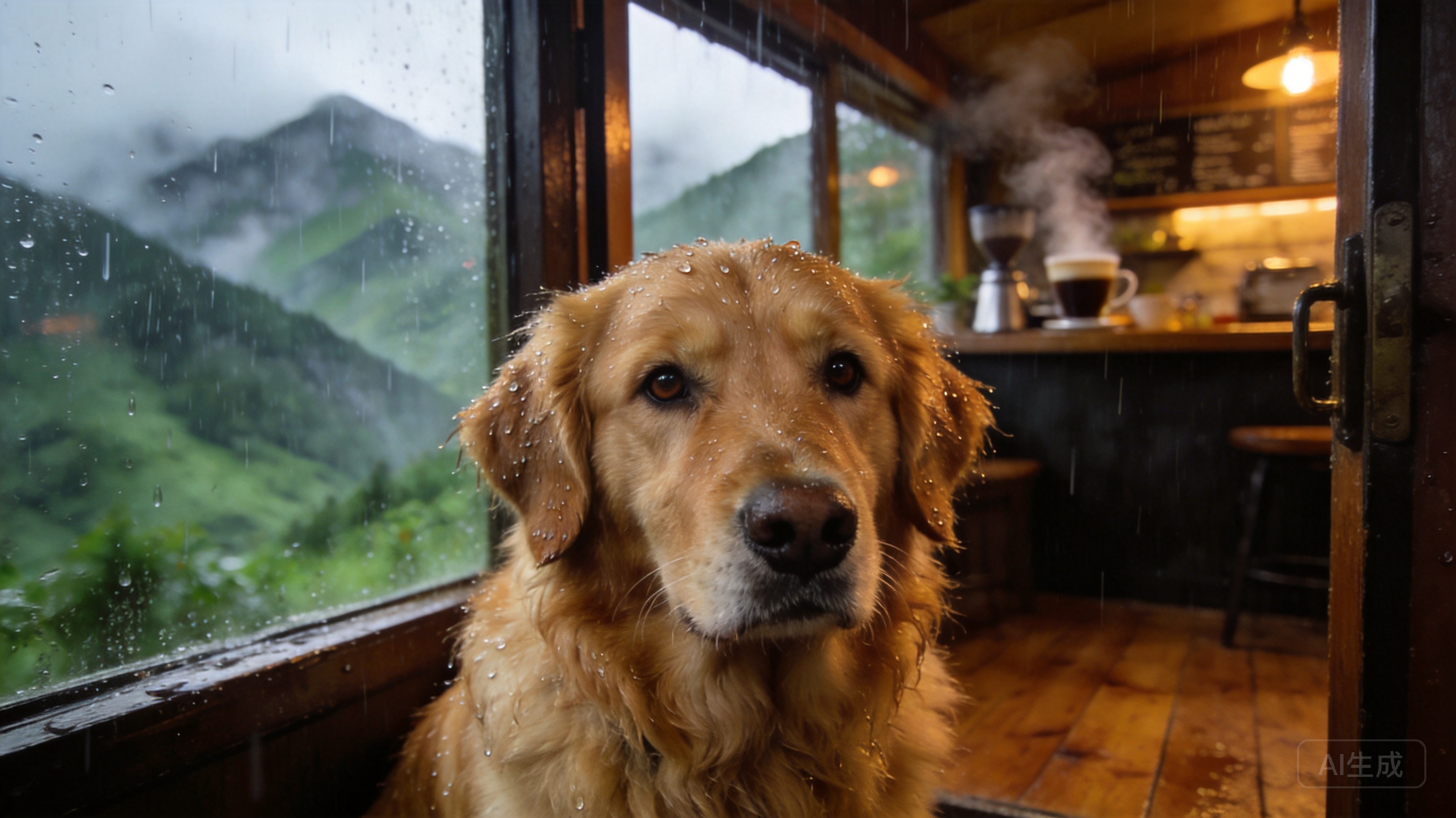 Ultra-realistic cinematic pet portrait of a fluffy...