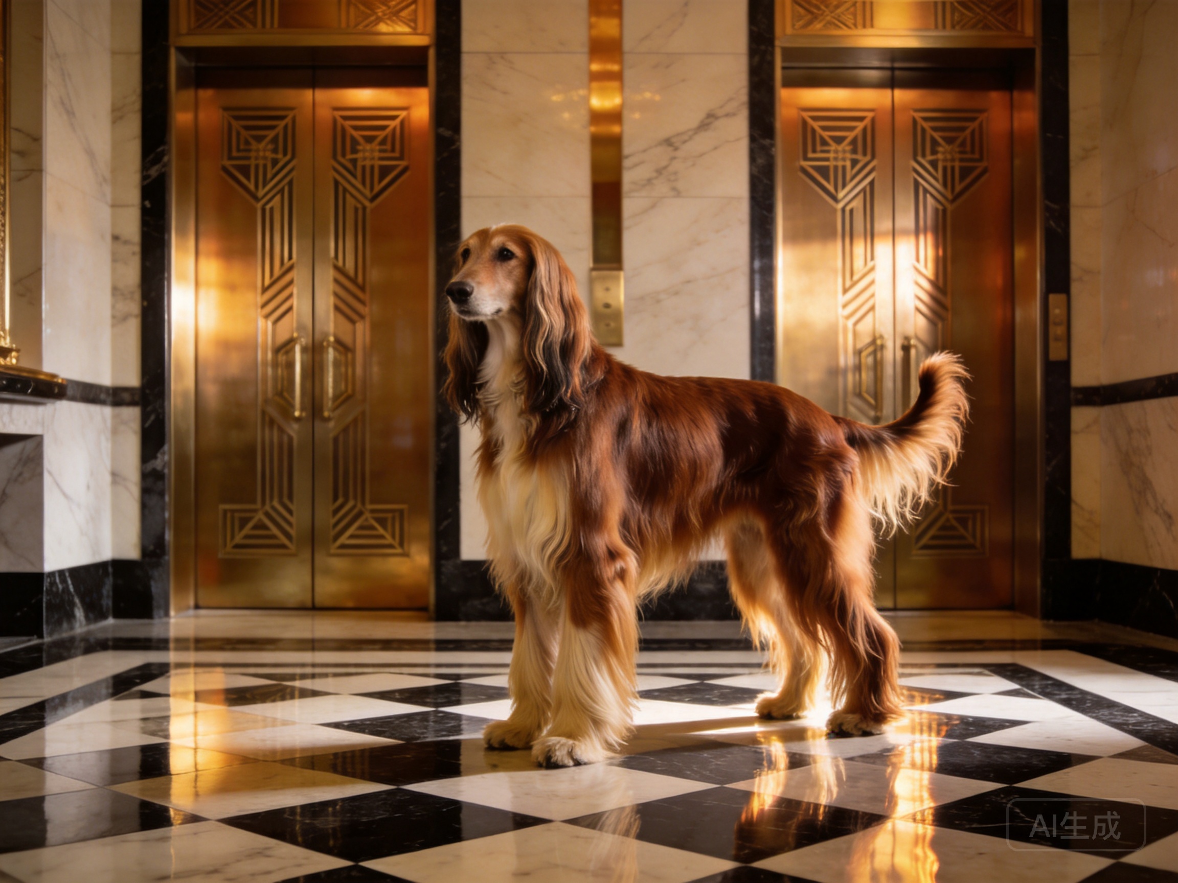 Ultra-realistic high-end pet fashion photo of an A...