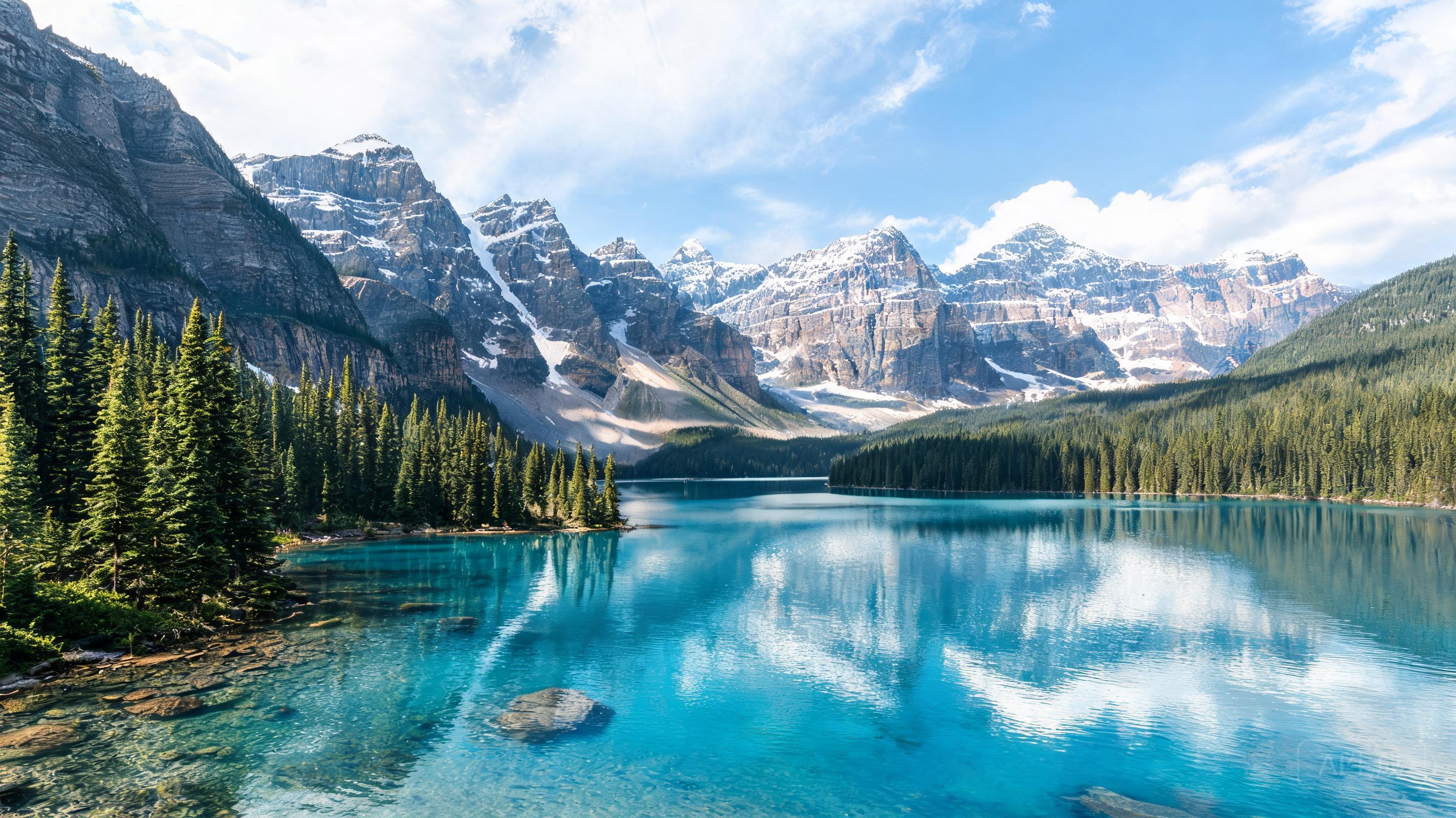 Ultra-realistic summer photograph of Moraine Lake ...