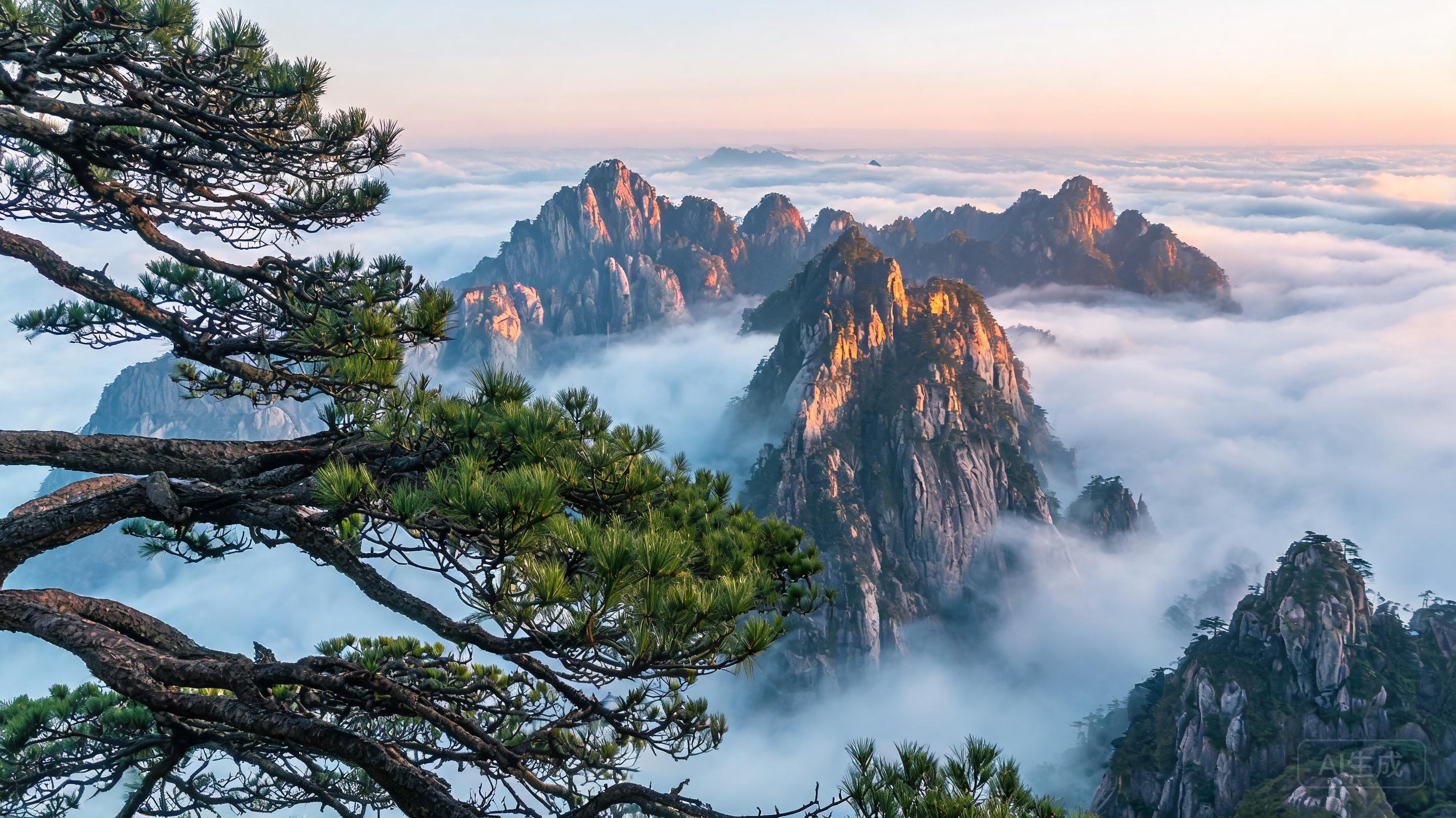 Ultra-realistic mountain landscape photograph of H...