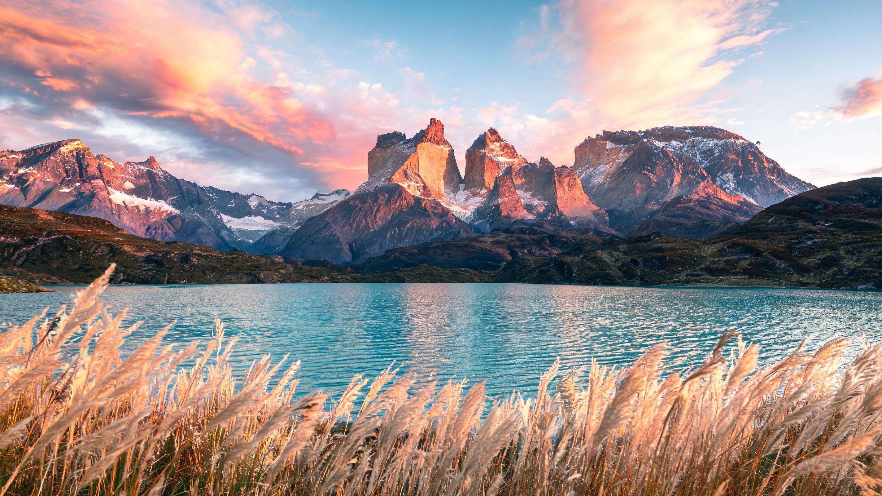 Ultra-realistic sunrise photograph of Torres del P...